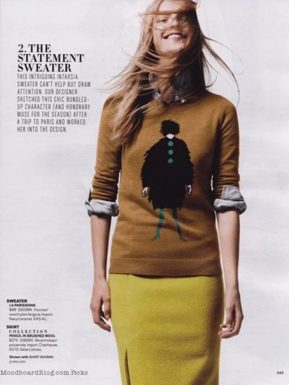 J. Crew Glamorous Woman Novelty Intarsia Knit Sweater